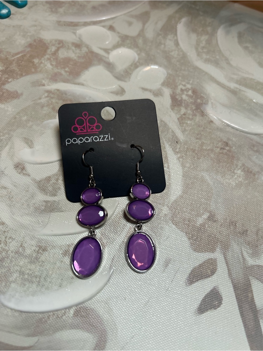 paparazzi Purple Triple Drop Dangle Earrings